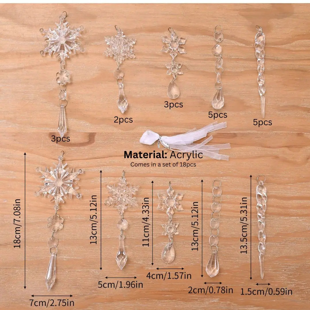 Charlene 18pcs Hanging Acrylic Ornaments-Speckled Space