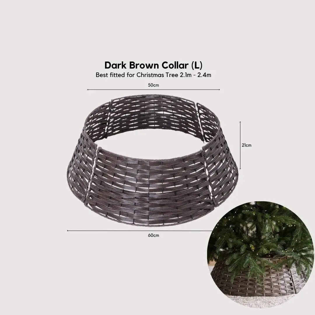 Dark Brown Christmas Tree Base Collar-Speckled Space