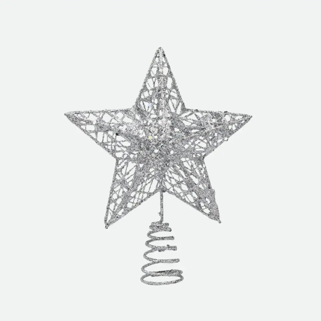 Silver Blinky Star Tree Topper My Store