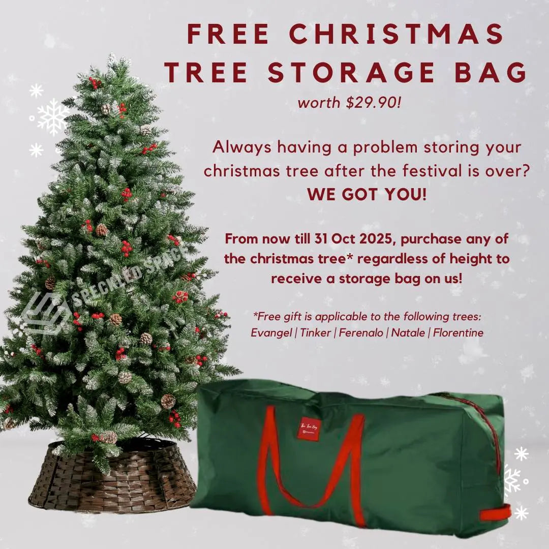 Affordable frosted artificial Christmas tree with red winter berries SG
