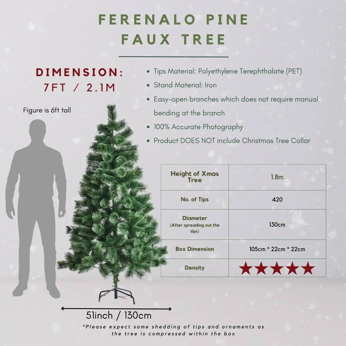 Ferenalo Pine Faux Christmas Tree-Speckled Space