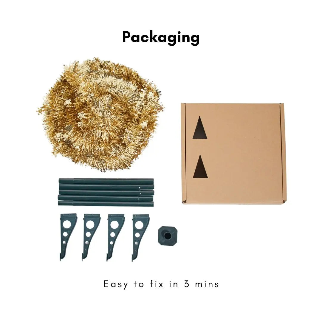 Reinox Gold Tinsel Collapsible Christmas Tree-Speckled Space