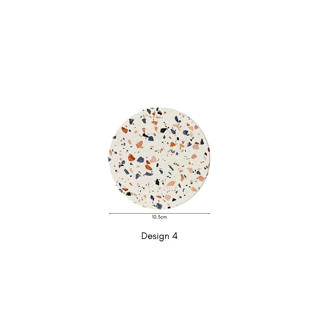 Diatomite Terrazzo & Marble Design Cup Coaster-Speckled Space