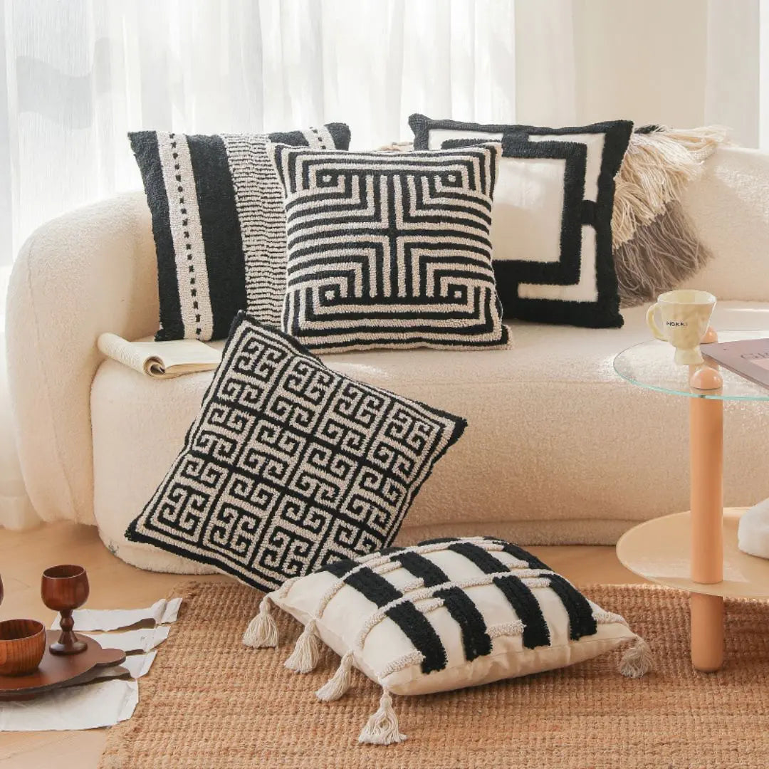 Heekle Tufted Cushion Cover-Speckled Space