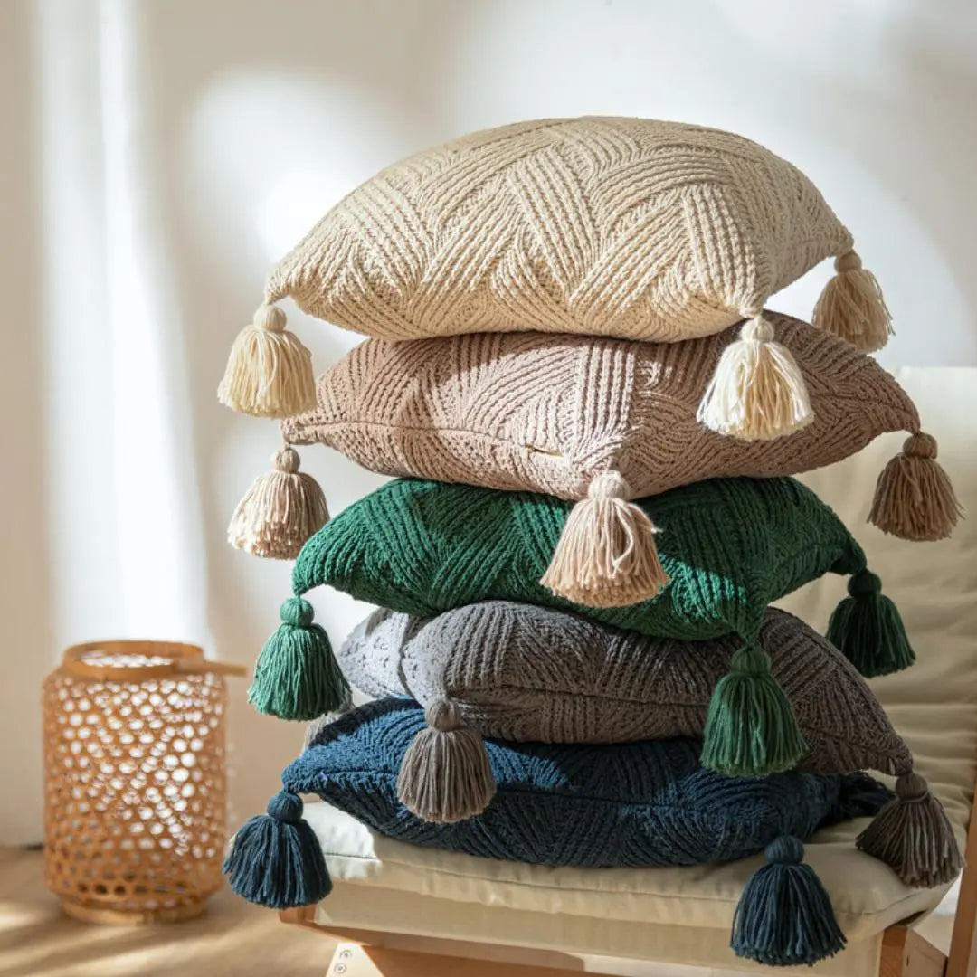 Knoty Knitted Cushion Cover-Speckled Space
