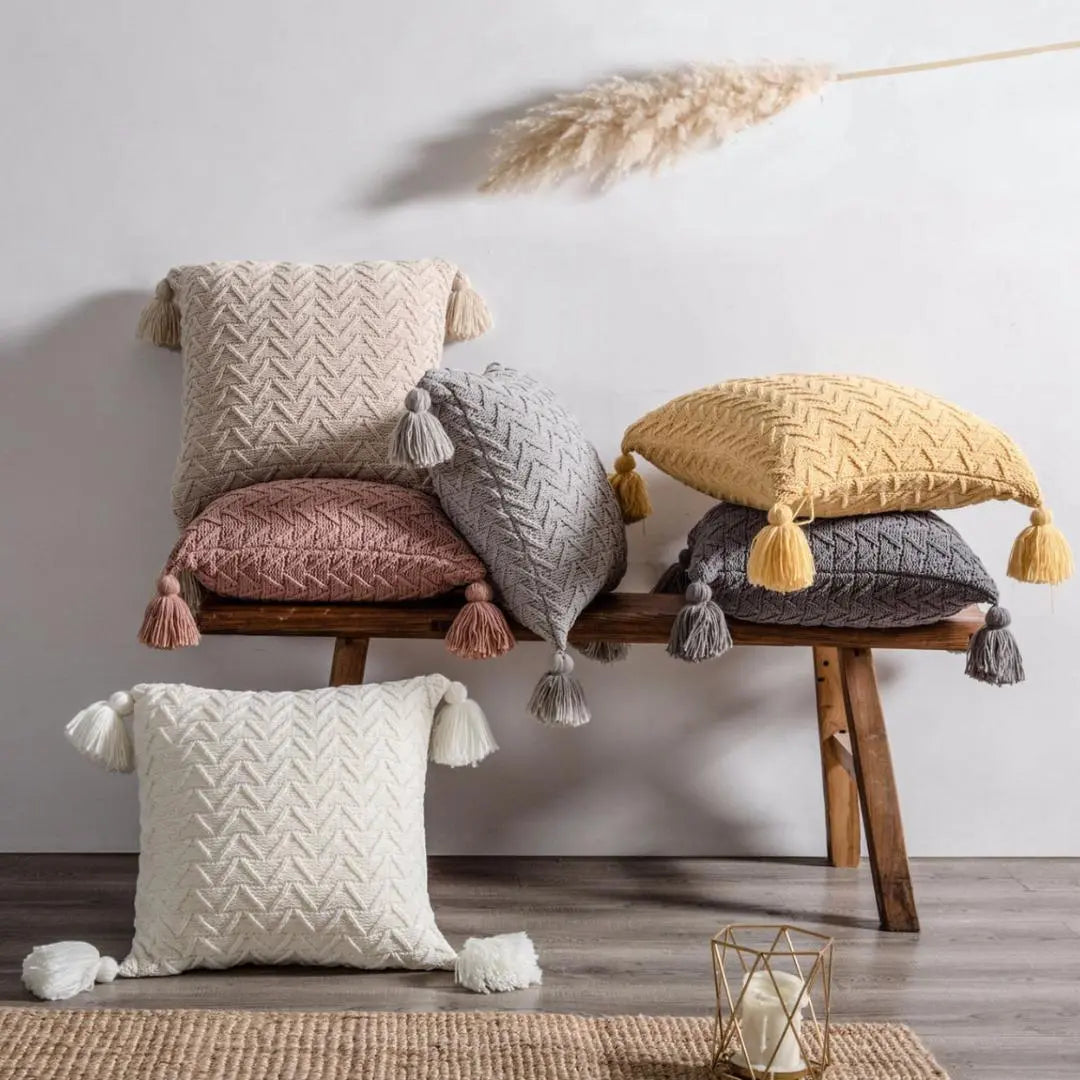 Vanessa Knitted Cushion Cover-Speckled Space