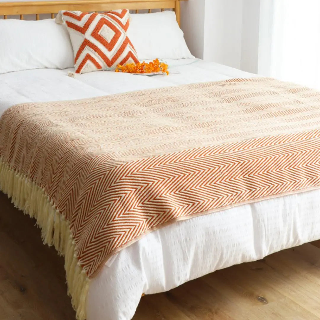 Casandra Orange Sofa Bed Throw-Speckled Space
