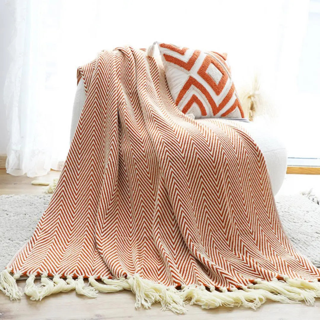 Casandra Orange Sofa Bed Throw-Speckled Space
