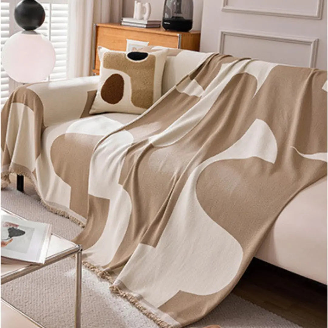 Luciana Khaki Sofa Bed Throw-Speckled Space