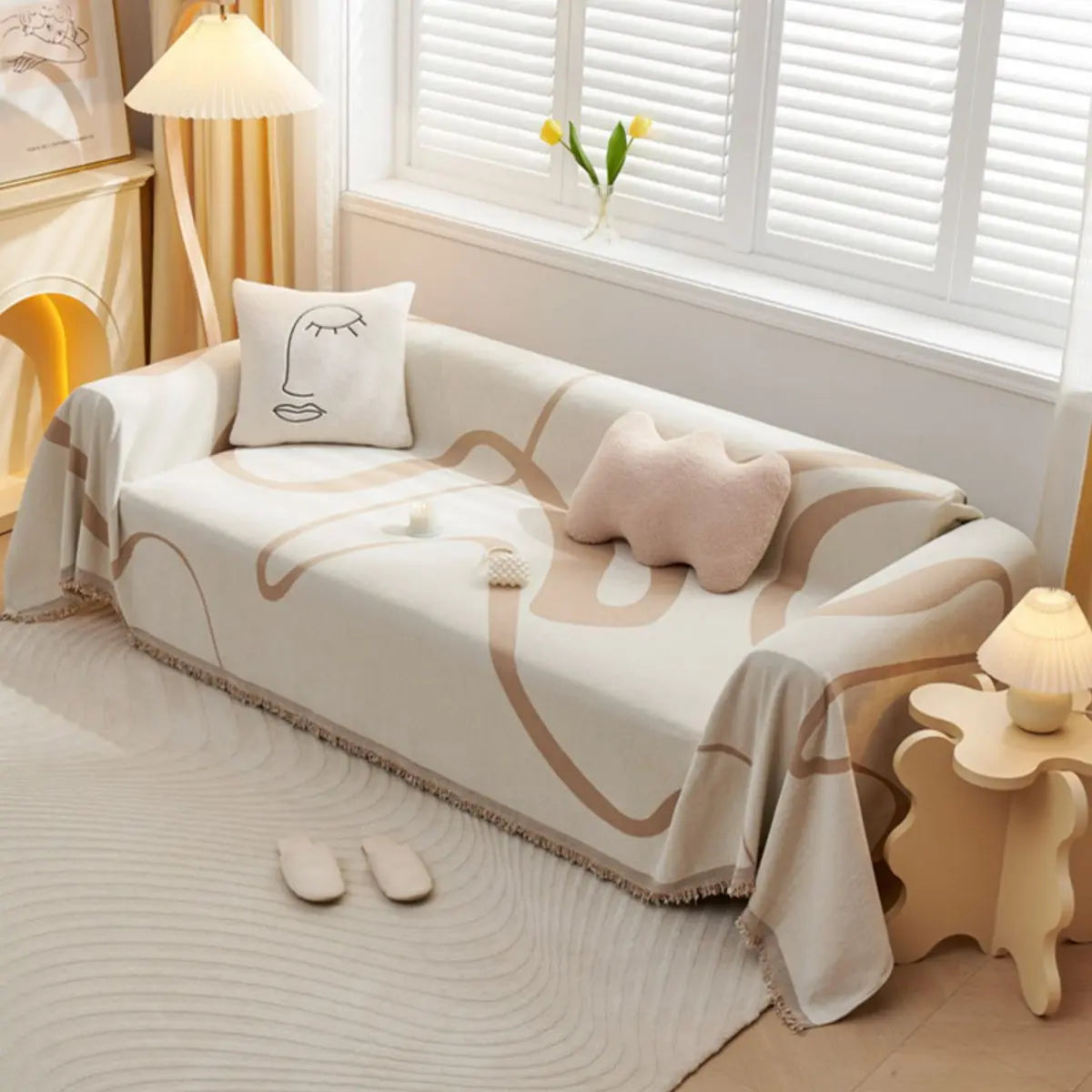 Therino Khaki Sofa Throw Cover My Store