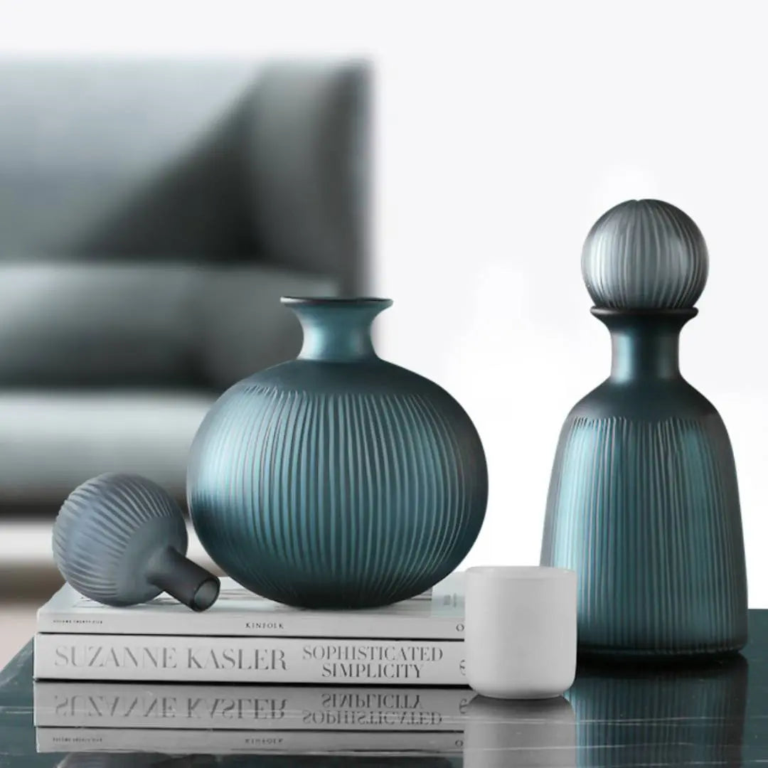 Chloe Designer Tinted Glass Vase-Speckled Space