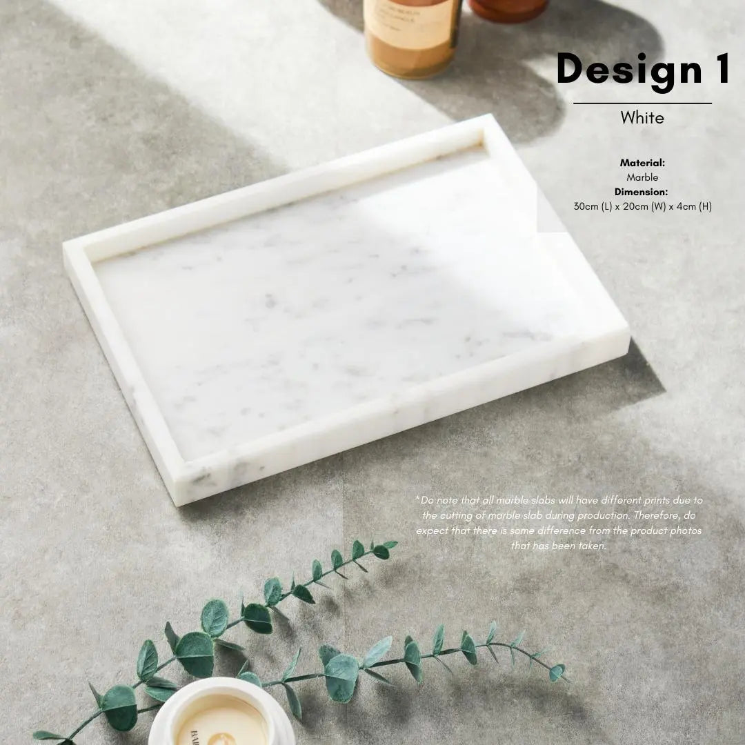 Peta Marble Decorative Serving Tray-Speckled Space