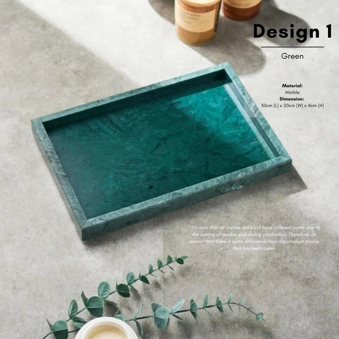 Peta Marble Decorative Serving Tray-Speckled Space