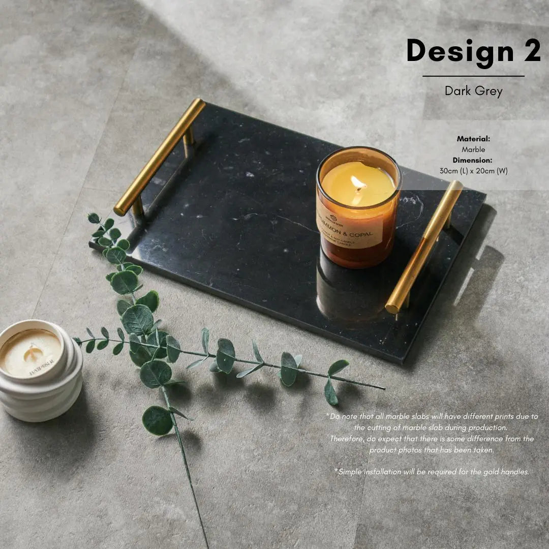 Peta Marble Decorative Serving Tray-Speckled Space