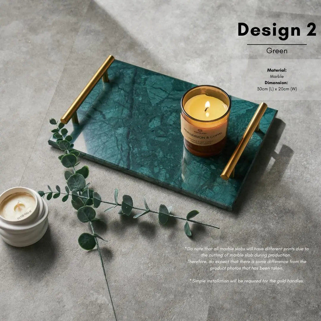 Peta Marble Decorative Serving Tray-Speckled Space
