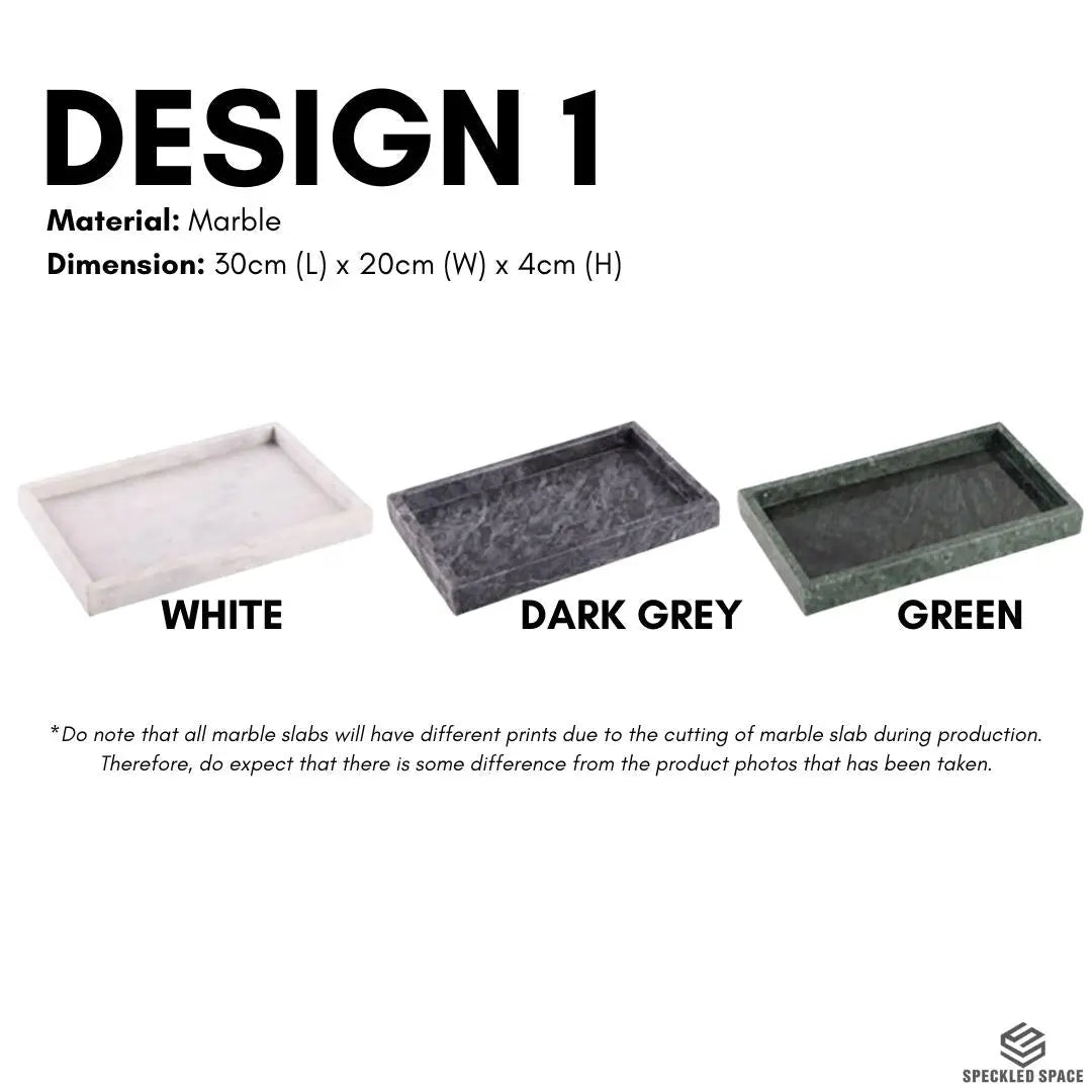 Peta Marble Decorative Serving Tray-Speckled Space