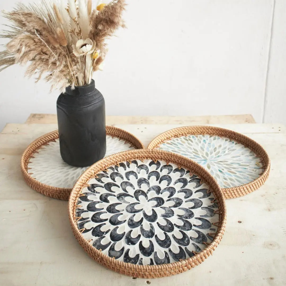 Wayne Rattan Decorative Serving Tray-Speckled Space