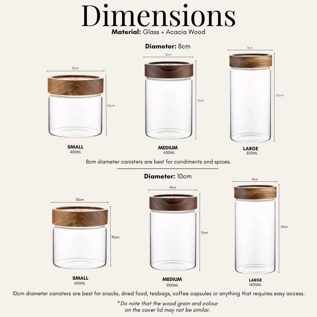 Tatler Acacia Wood Glass Canister-Speckled Space