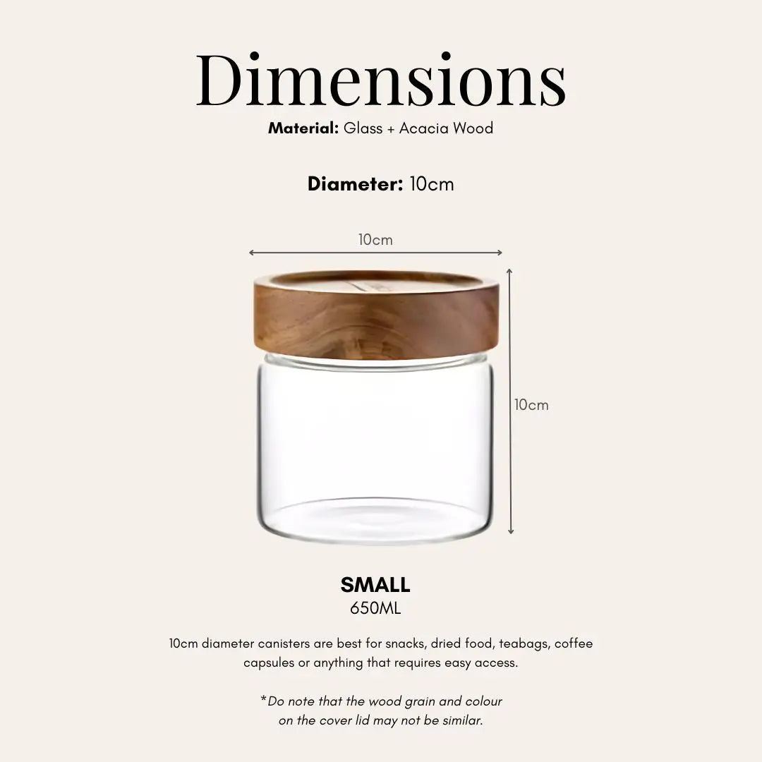 Tatler Acacia Wood Glass Canister-Speckled Space