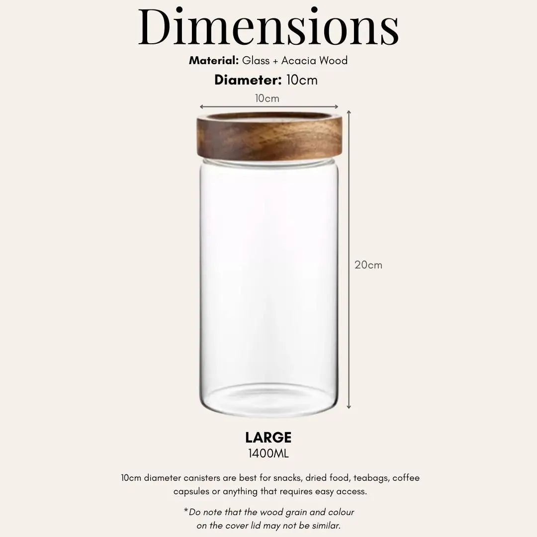 Tatler Acacia Wood Glass Canister-Speckled Space