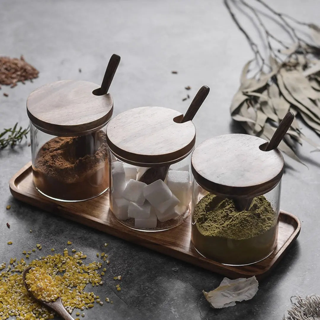 Woolier Wood Condiment Set-Speckled Space