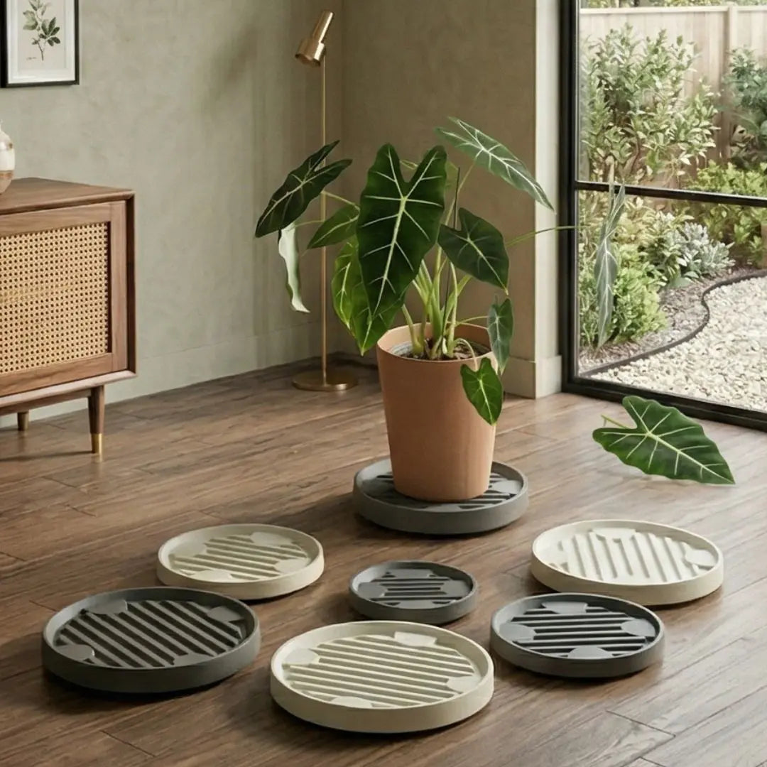 Otis Movable Functional Round Plant Pot Tray with Wheels My Store