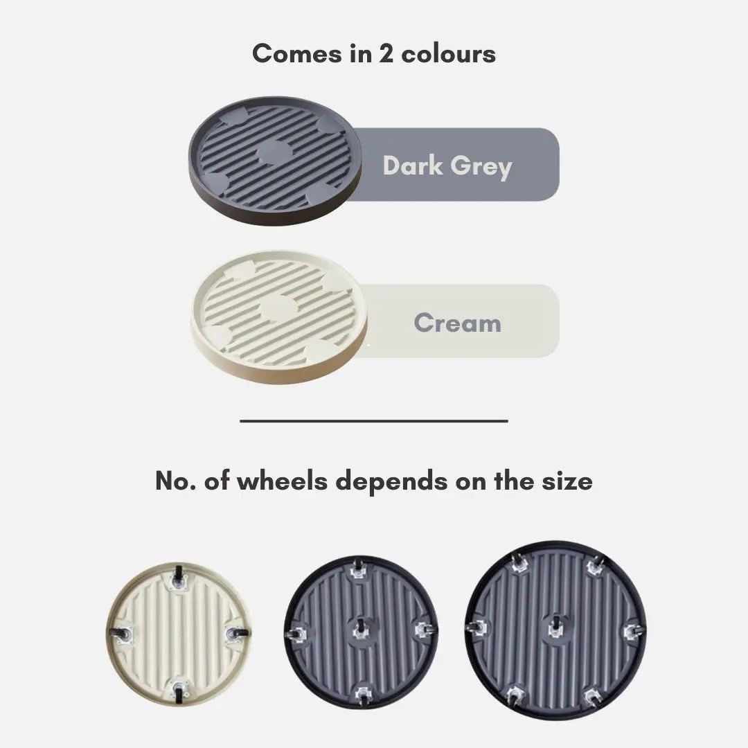 Otis Movable Functional Round Plant Pot Tray with Wheels My Store