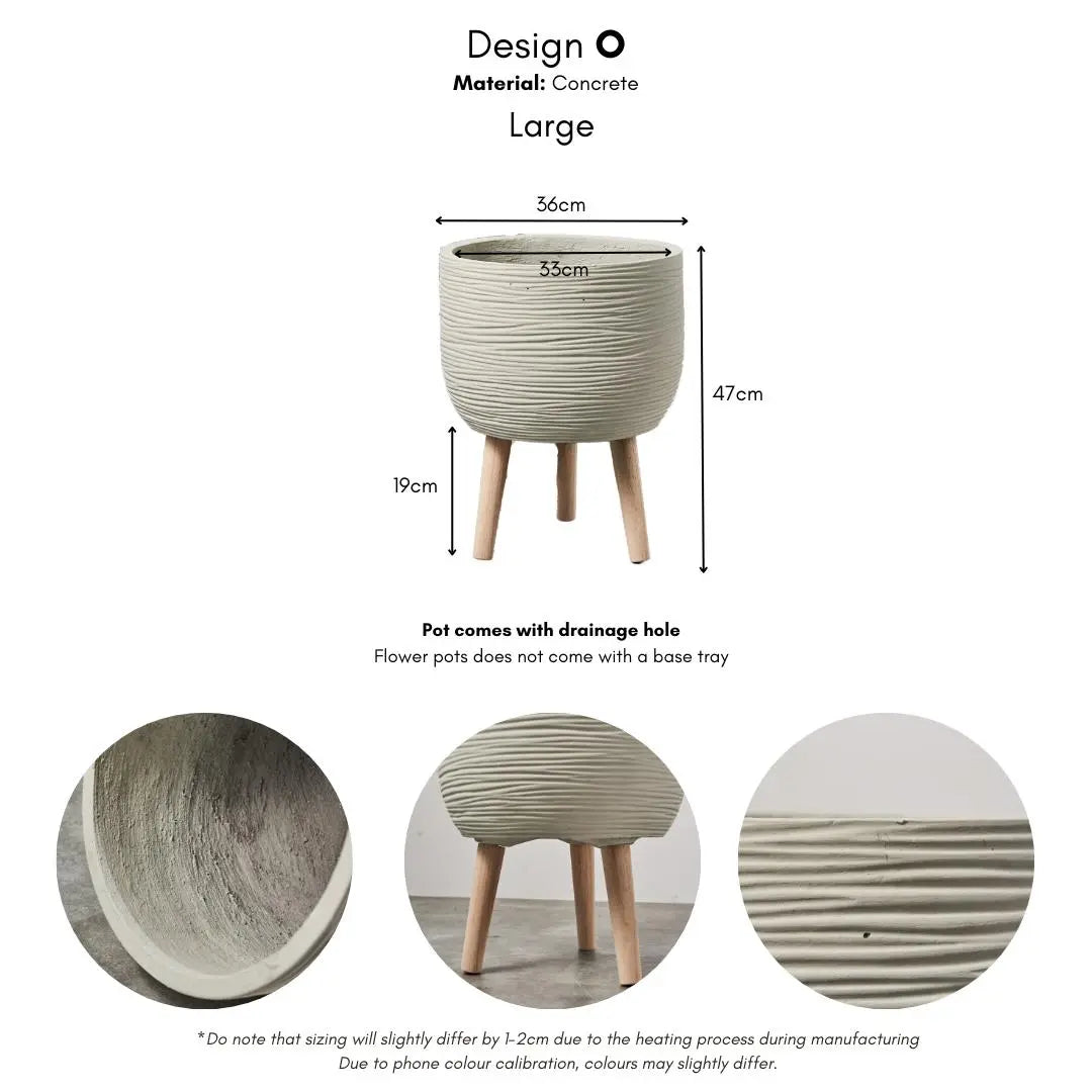 Pylota Concrete Flower Pot - O-Speckled Space