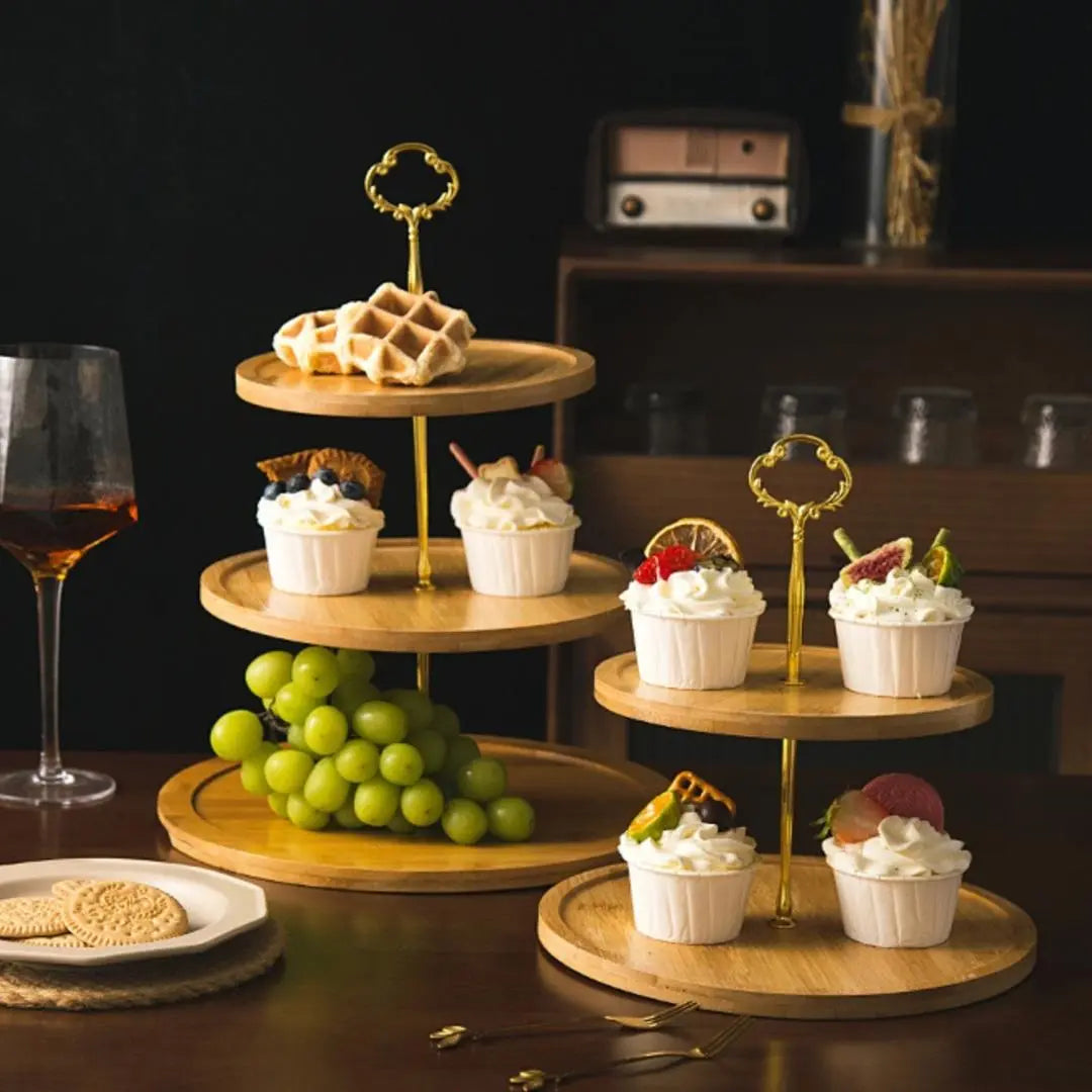 Westley Wooden Dessert Tray-Speckled Space