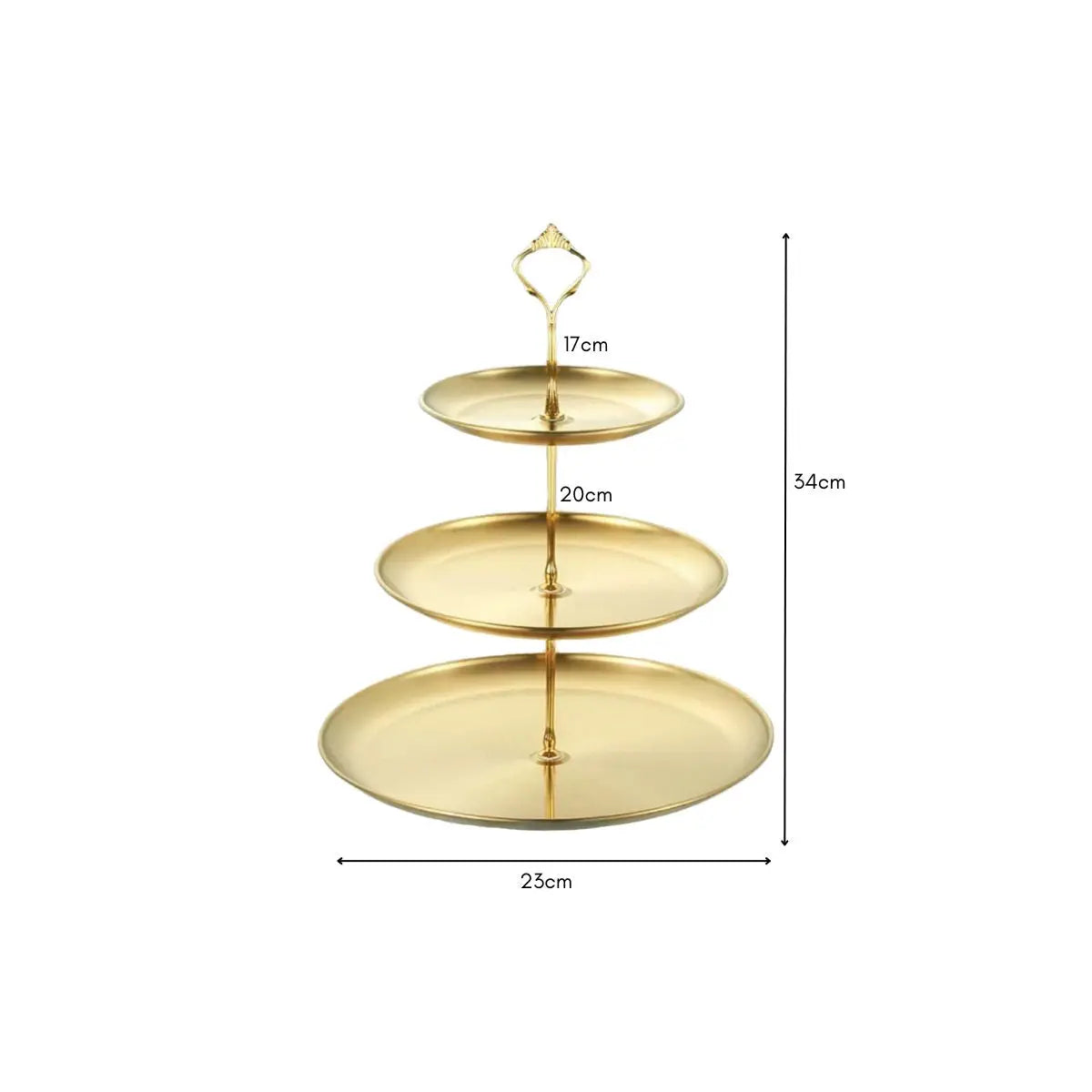 Glina Gold Stainless Steel 3 Tier Dessert Tray Stand My Store