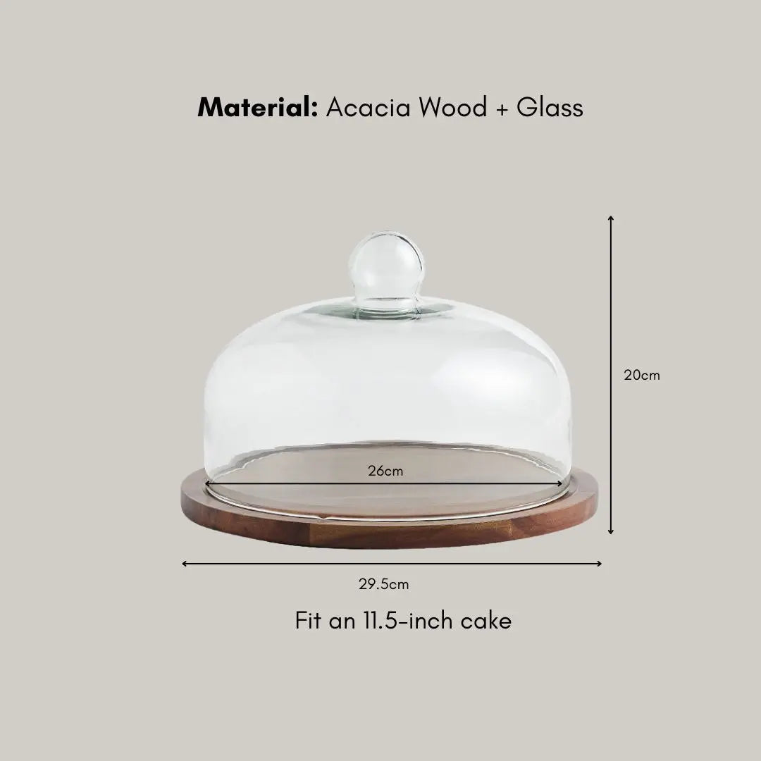 Whitney Cake Serving Tray with Dome Glass Lid-Speckled Space
