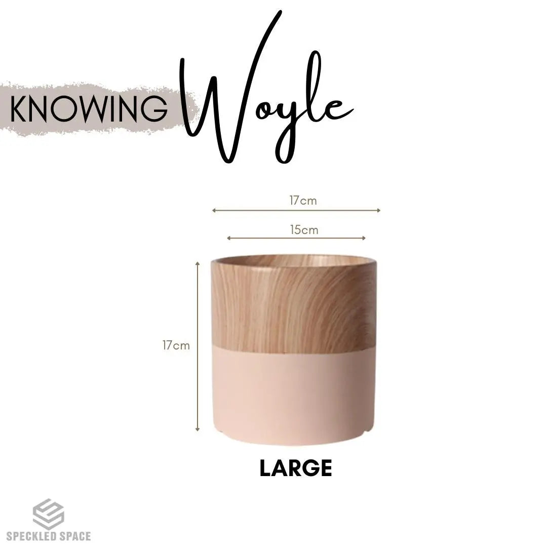 Woyle Light Wood Print Ceramic Flower Pot-Speckled Space