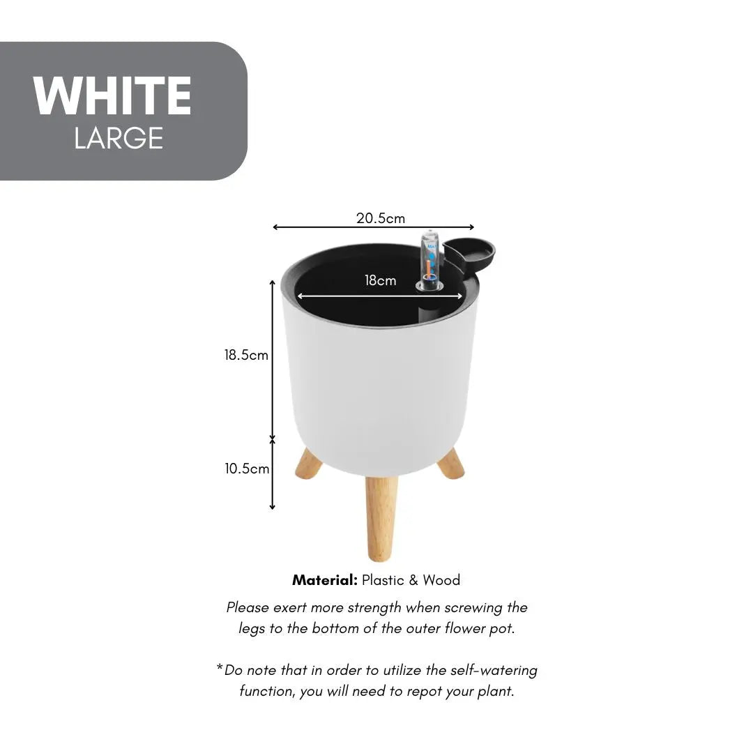 Elevated Plastic Self-Watering Flower Pot My Store