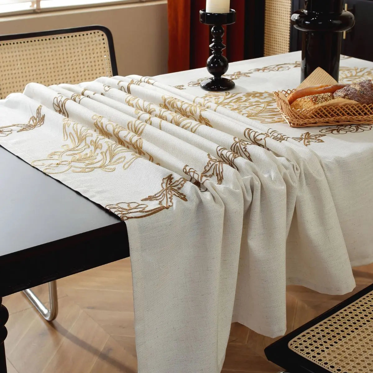 Edon Beige Floral Table Cloth My Store