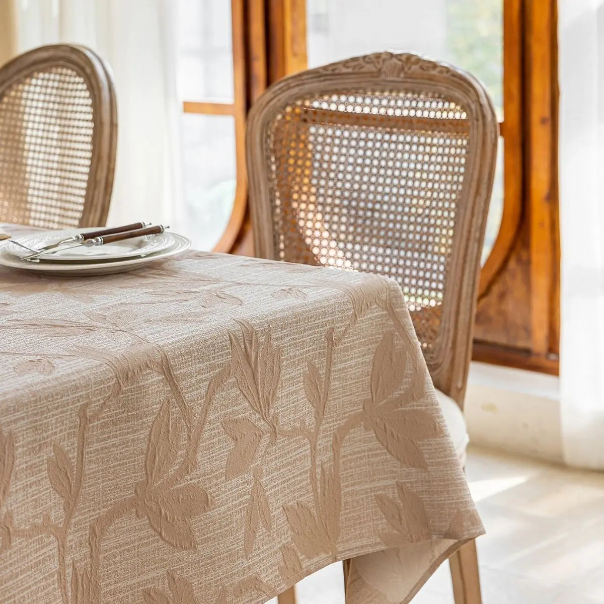 Quinn Beige Floral Table Cloth My Store