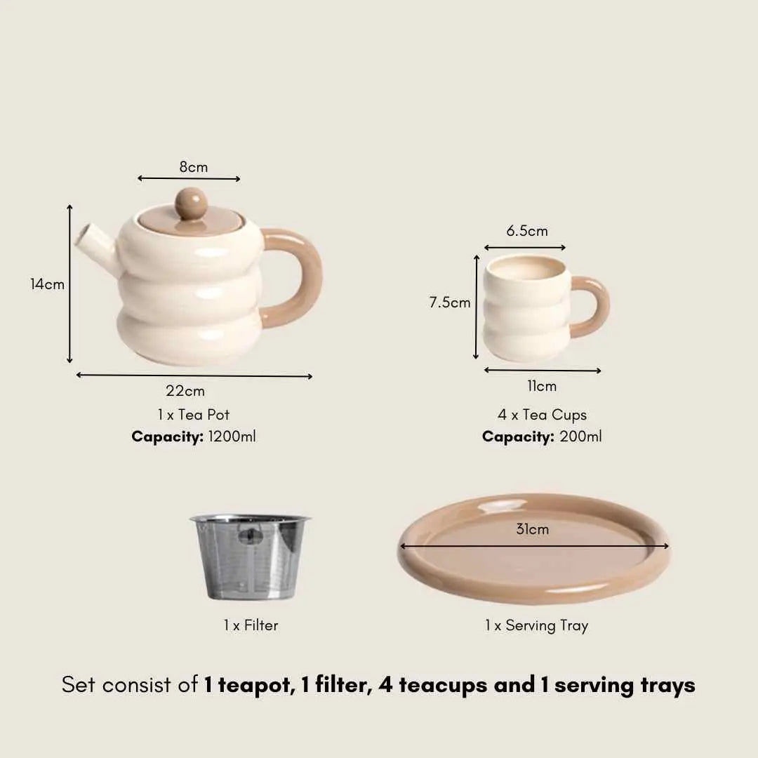Calpis Ceramic Teapot Set-Speckled Space