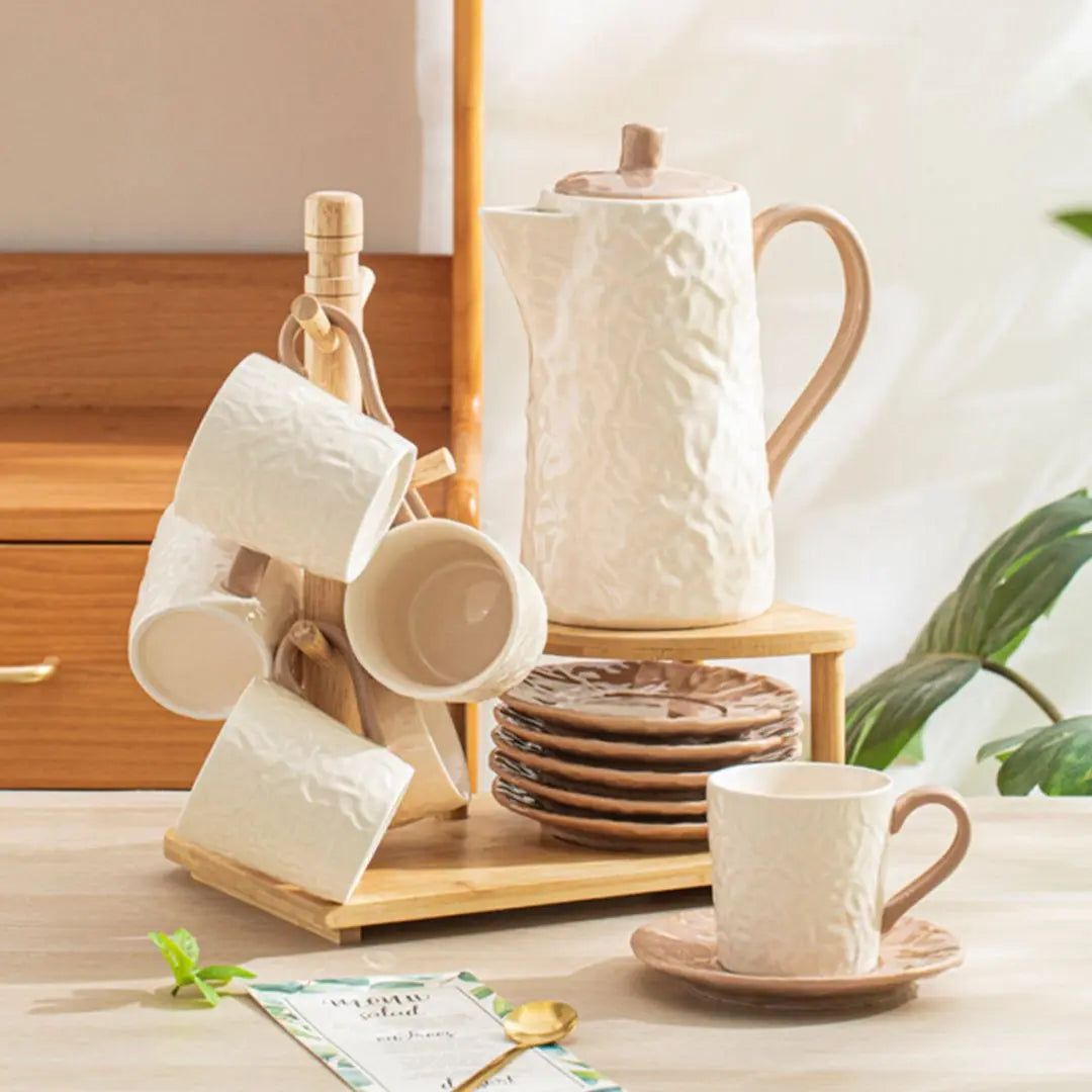 Collo Ceramic Teapot Set-Speckled Space