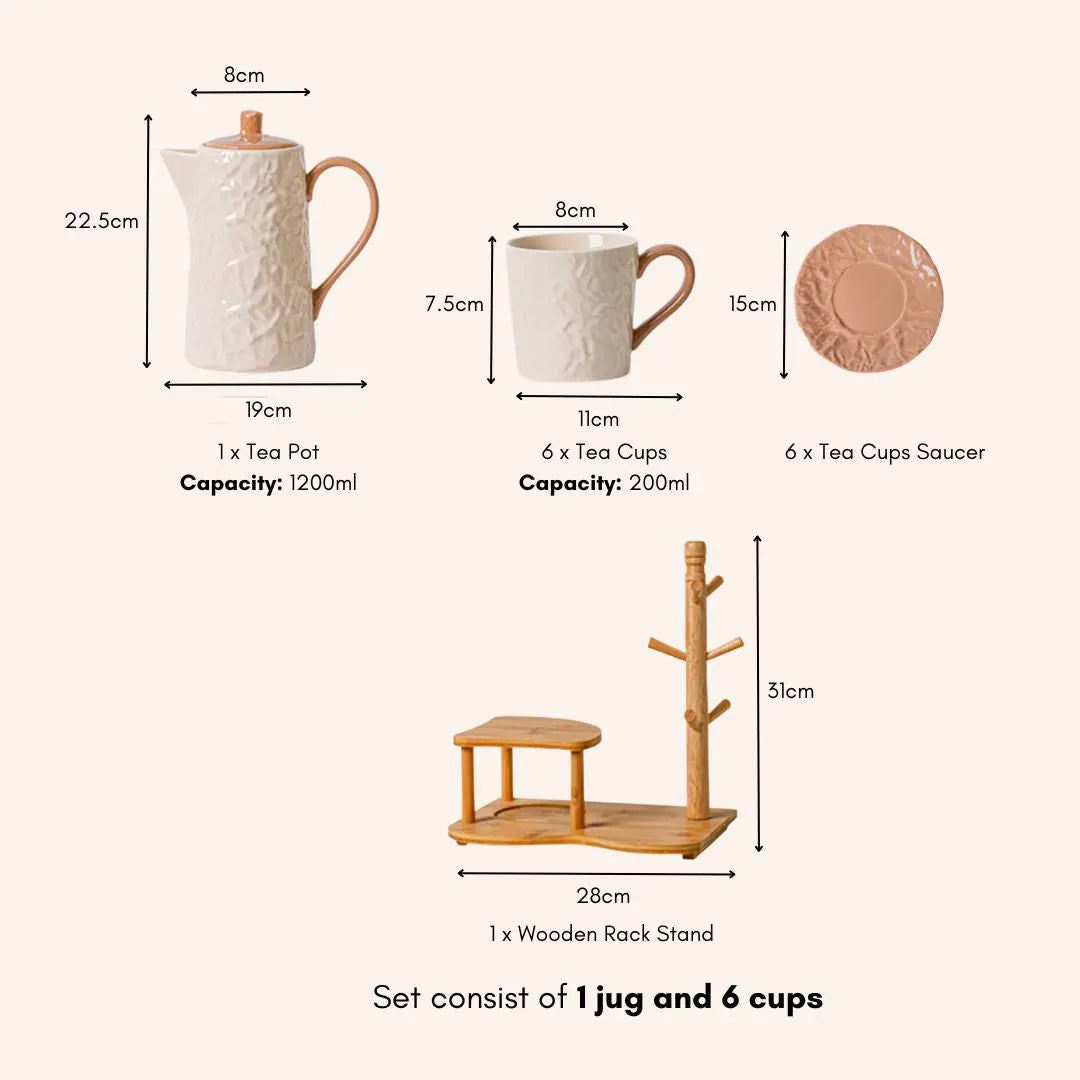 Collo Ceramic Teapot Set-Speckled Space