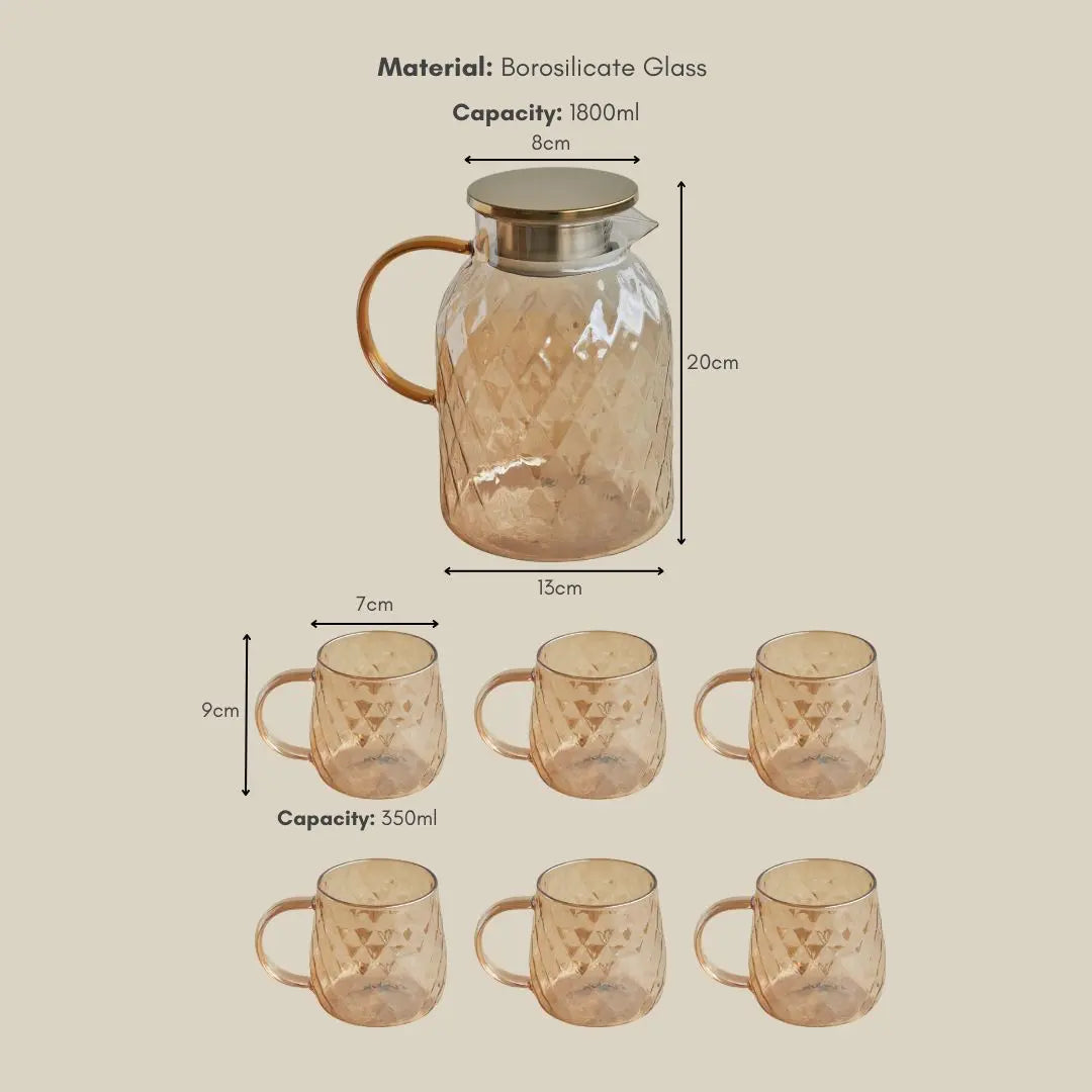 Melissa Borosilicate Glass Jug Set-Speckled Space