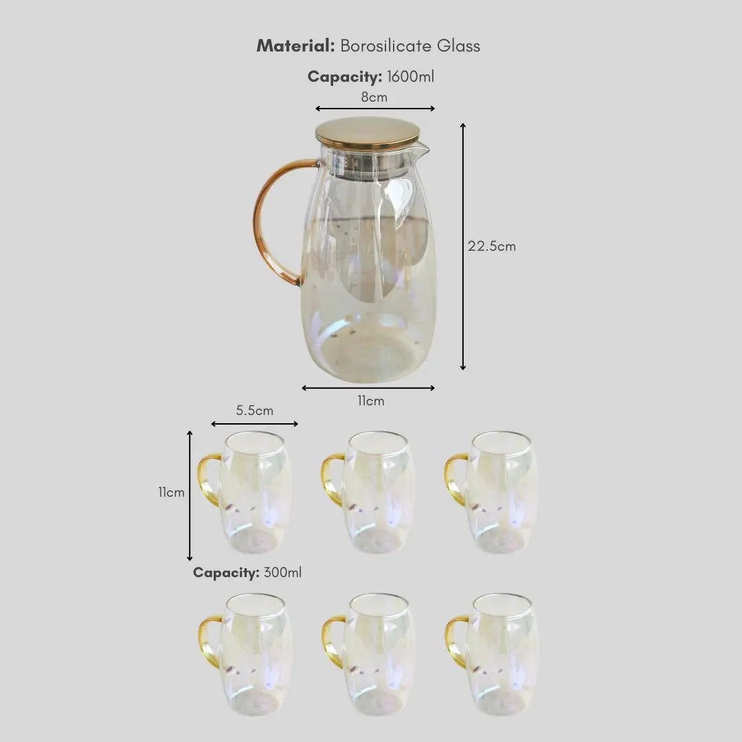 Optus Borosilicate Glass Jug Set-Speckled Space