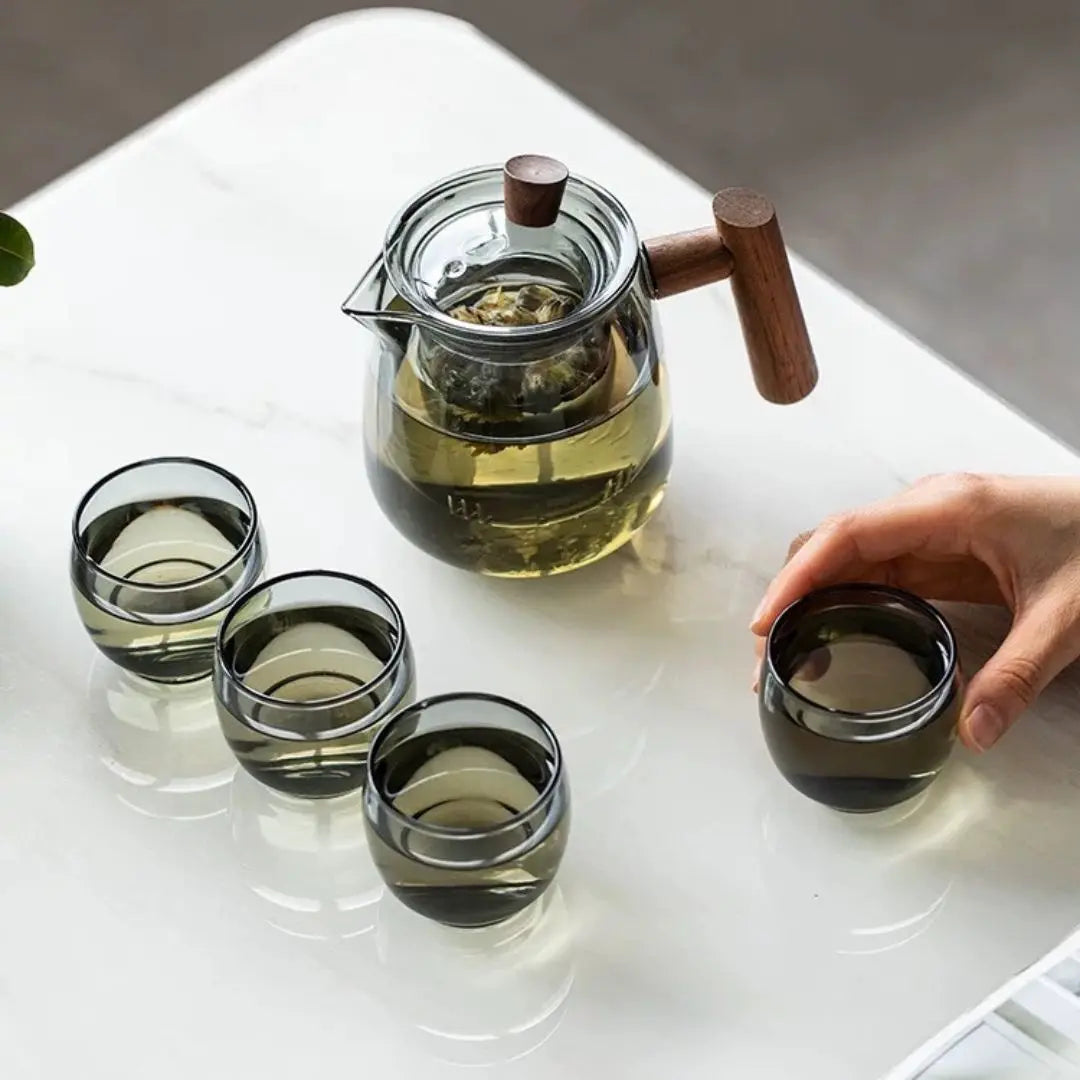 Ullier Glass Teapot Set-Speckled Space