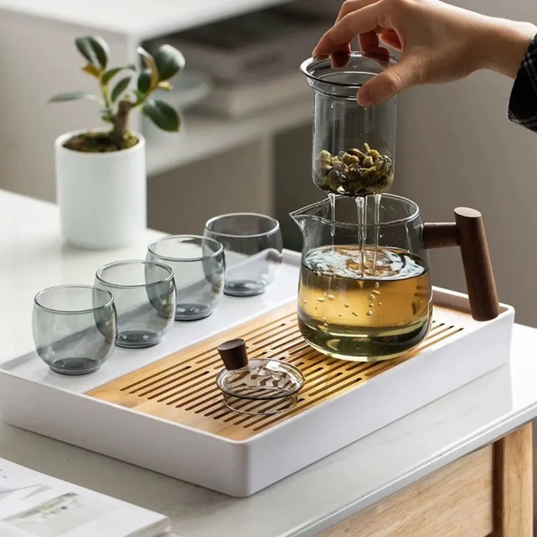 Ullier Glass Teapot Set-Speckled Space