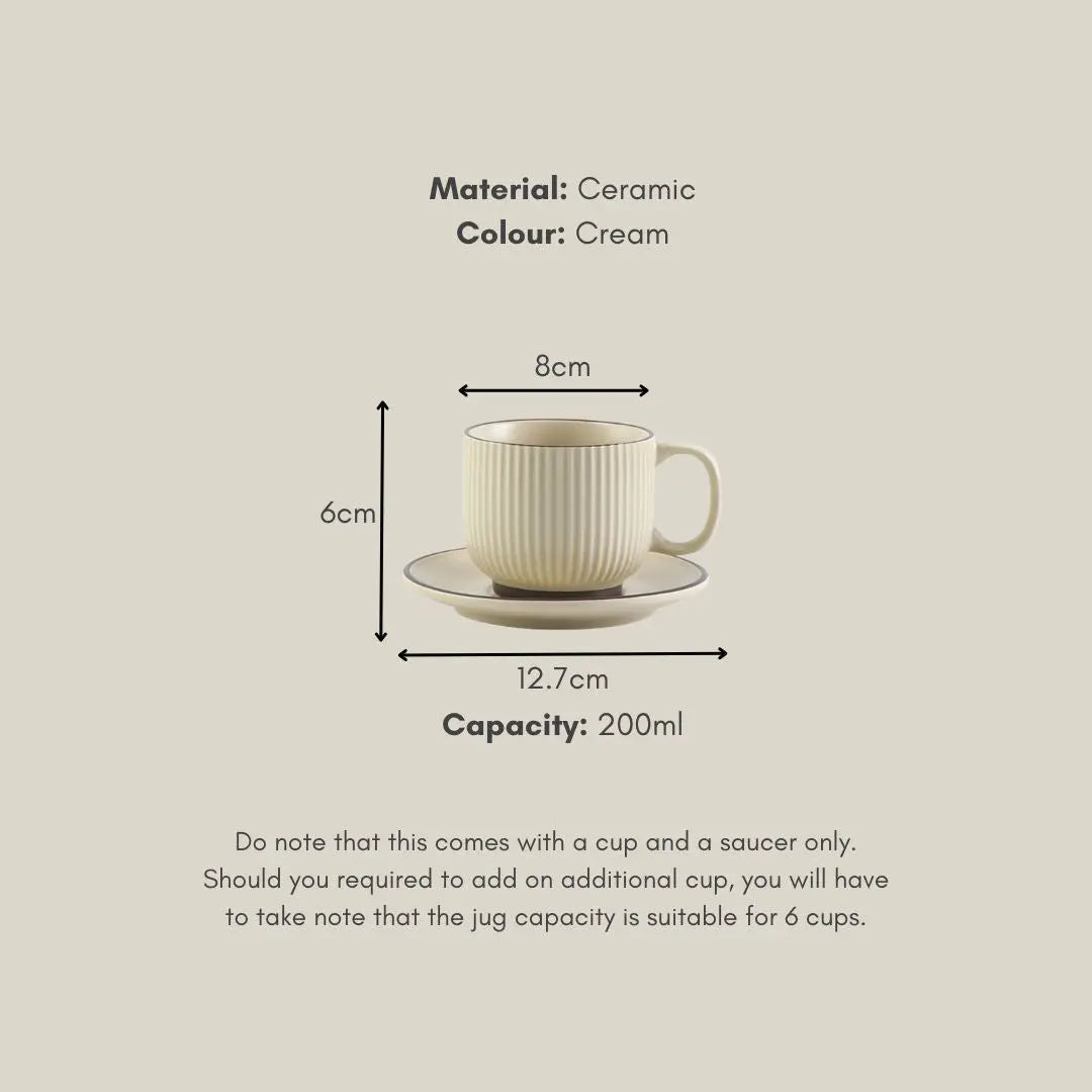 Panelope Cream Ceramic Teapot Set-Speckled Space