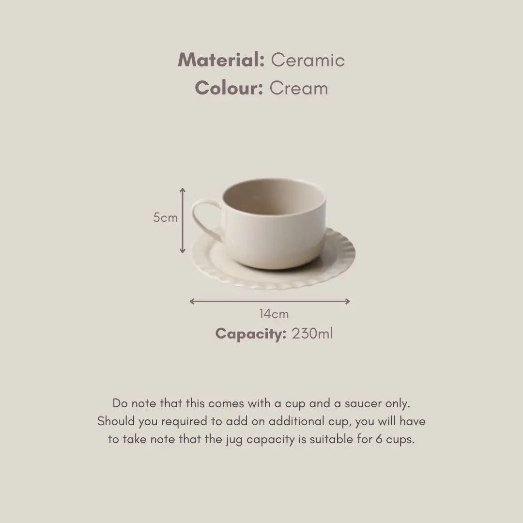 Ricabella Ceramic Cream Teapot Set-Speckled Space