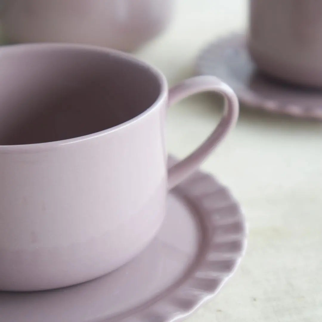 Ricabella Ceramic Light Mauve Teapot Set-Speckled Space