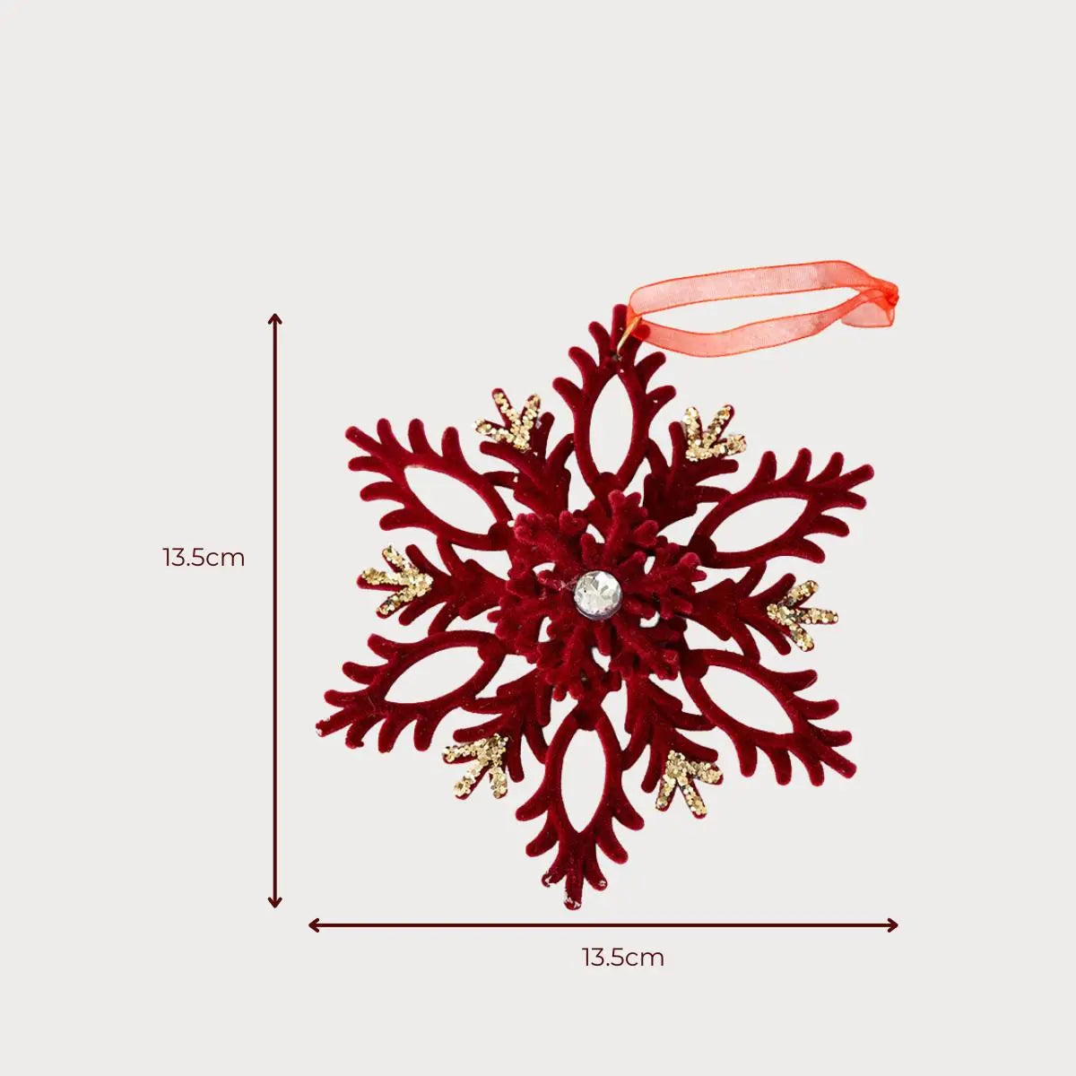 Christmas Burgundy Velvet Hanging Ornmanets-Speckled Space
