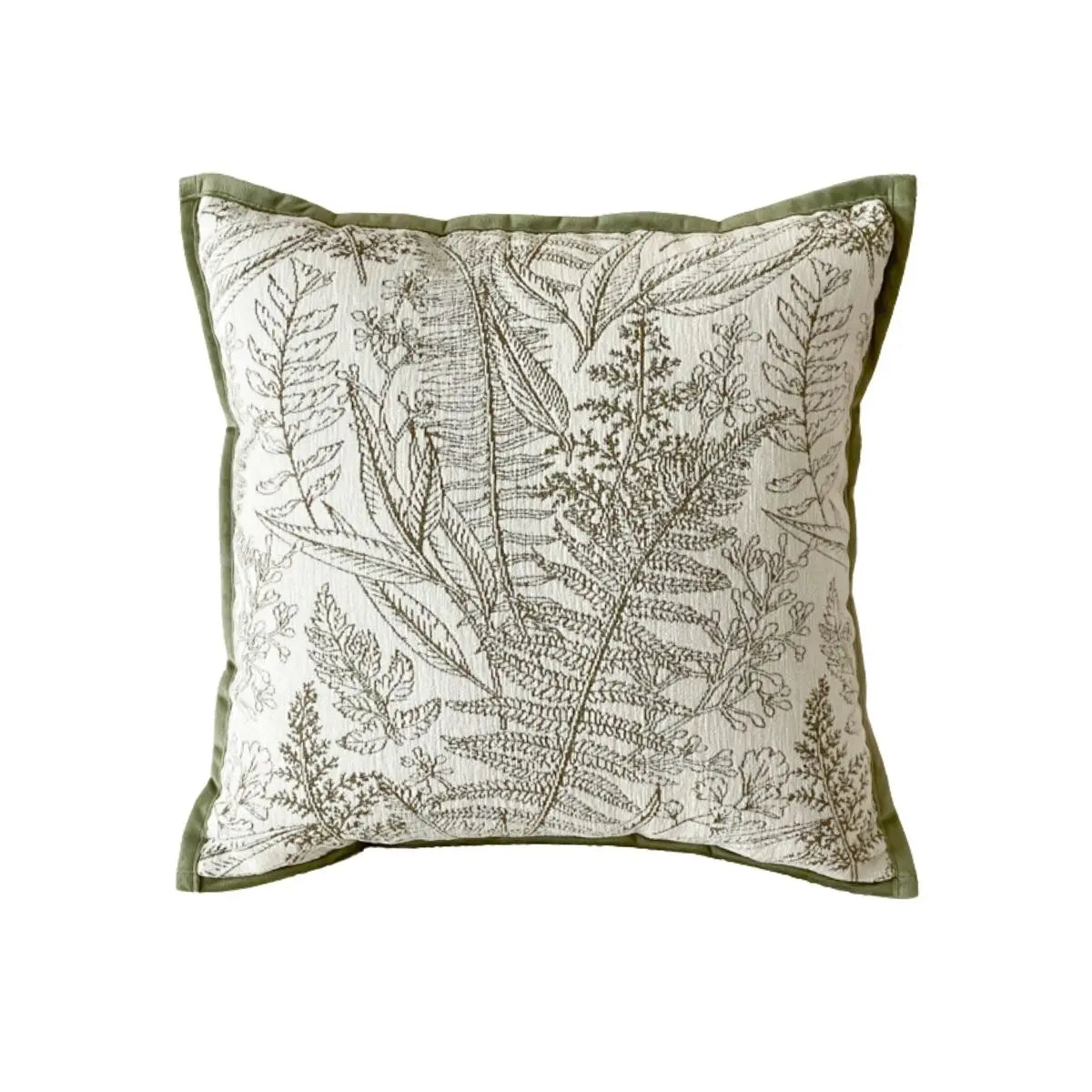 Boscha Green Floral Cushion Cover B Speckled Space