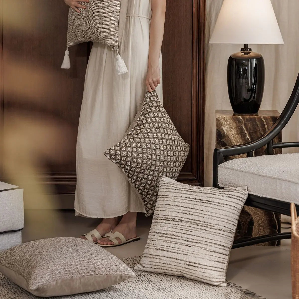 Eden Brown Cushion Cover A Speckled Space