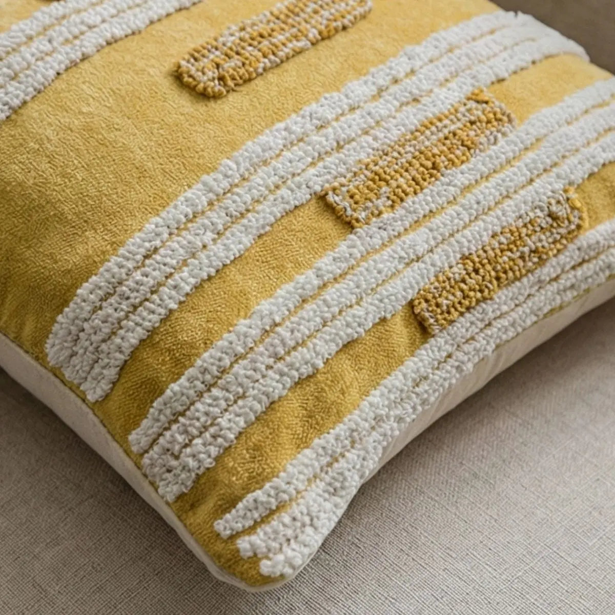 Germaine Yellow Tufted Cushion Cover A Speckled Space