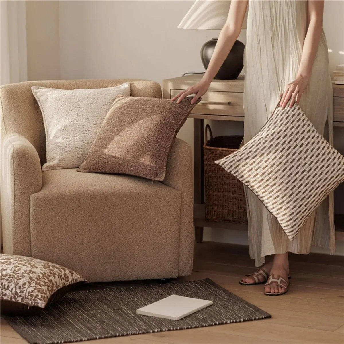 Violette Brown Cushion Cover A Speckled Space